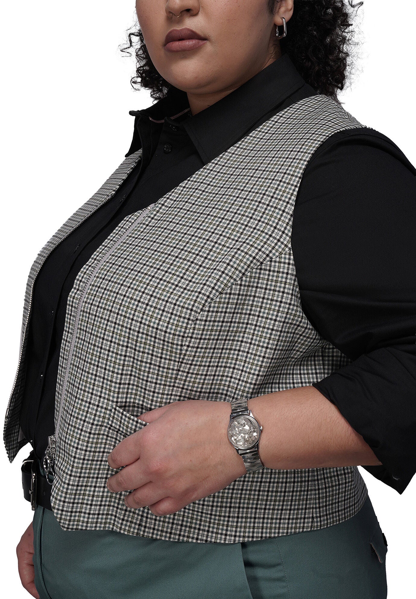 The Empower Zipper Vest, DARK TEAL / Teal, alternate image number 1