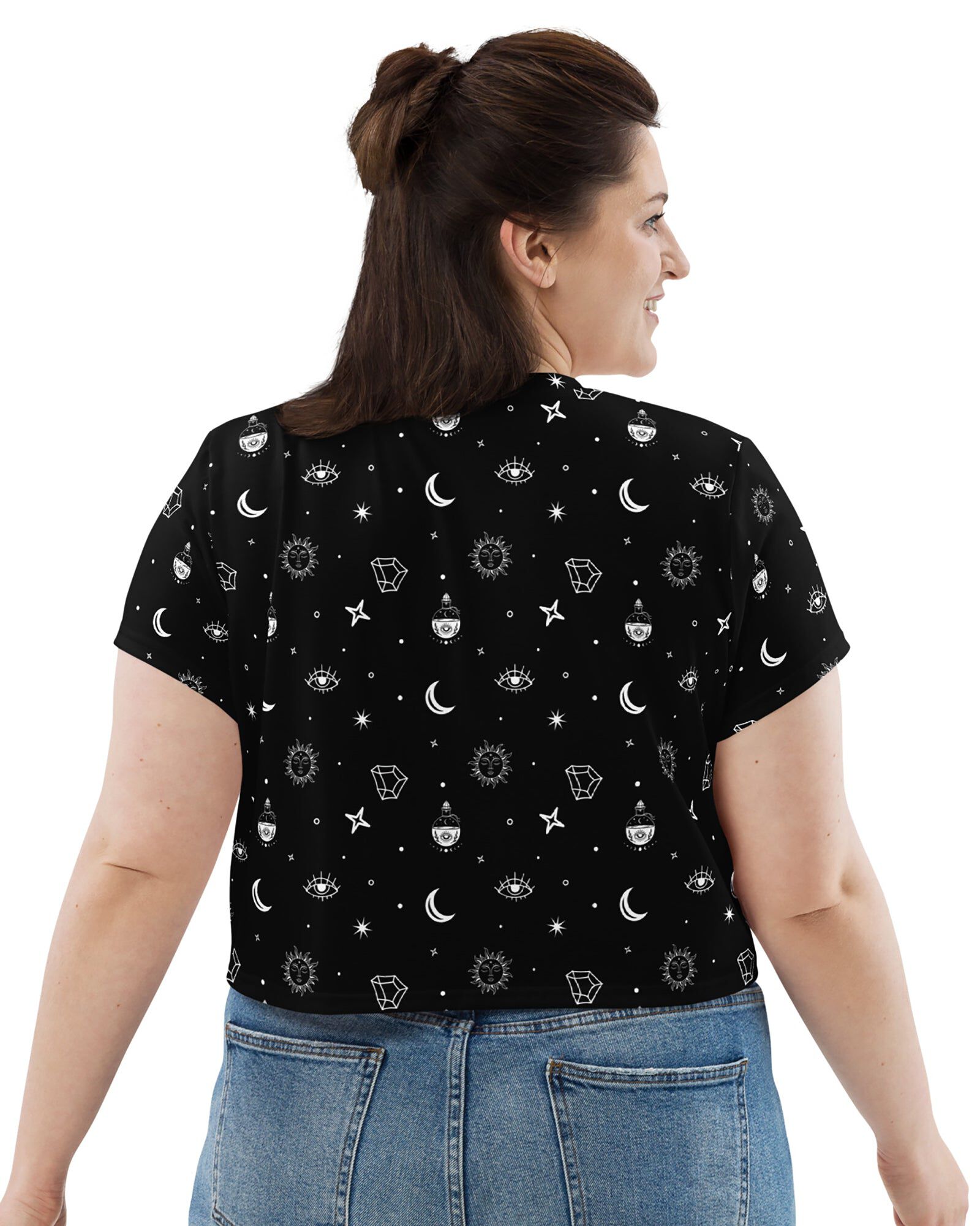 Cosmic Alchemy Crop Tee, Black / Black, alternate image number 1