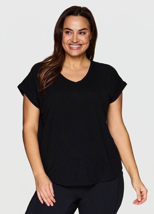 Plus Breezy Hi Low Tee, Black / Black, hi-res image number 0