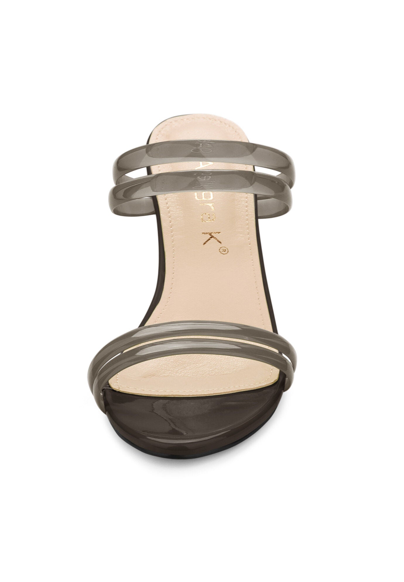 Strappy Slides Mules Block High Heel Sandal, Coffee / Brown, alternate image number 1