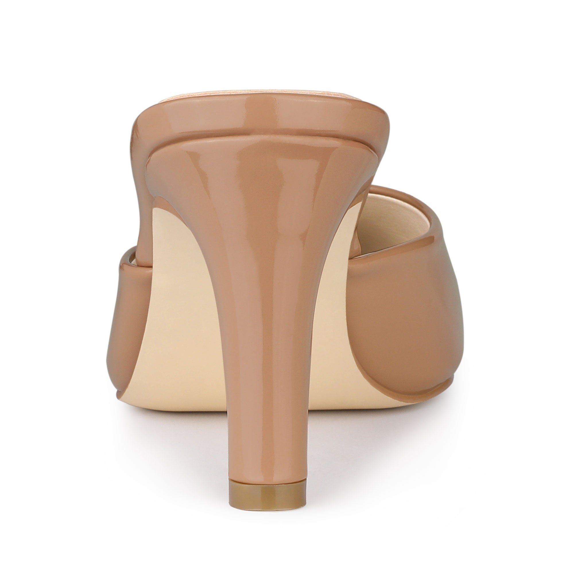 Pointed Toe Stiletto Heels Slide Mules, Nude / Taupe, alternate image number 2