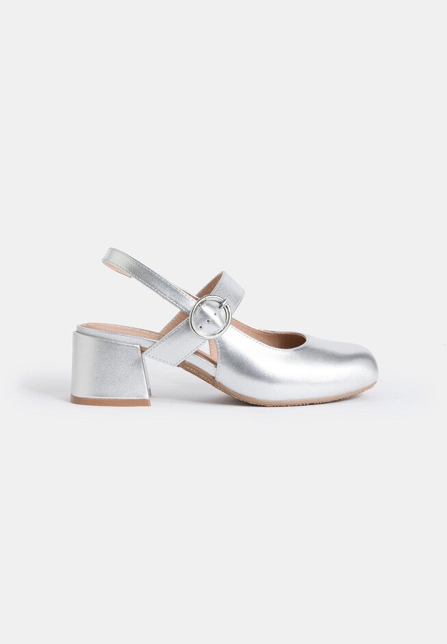 Amber Slingback Mary Jane, Metallic Silver / Silver, hi-res image number 0