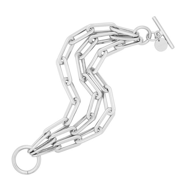 Triple Gisele Toggle Bracelet 7 inches Silver, Silver / Silver, hi-res image number 0