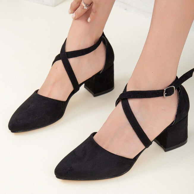 DOLLY - BLACK SUEDE HEELS, BLACK / Black, alternate image number 4