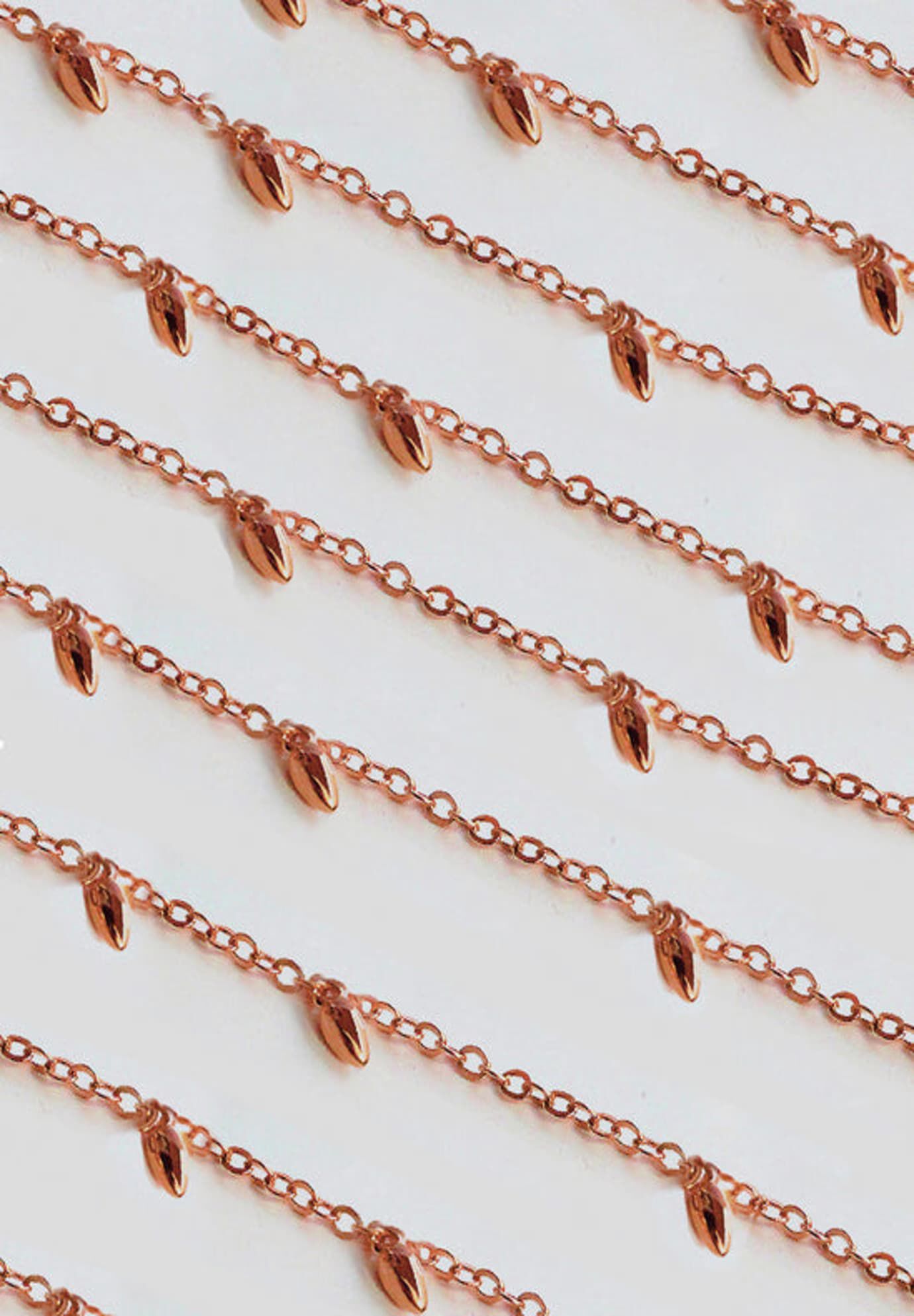 RICE Bead Chain Necklace, Rose Gold / Pink, alternate image number 4
