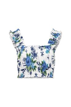 Ruched Floral Crop Top