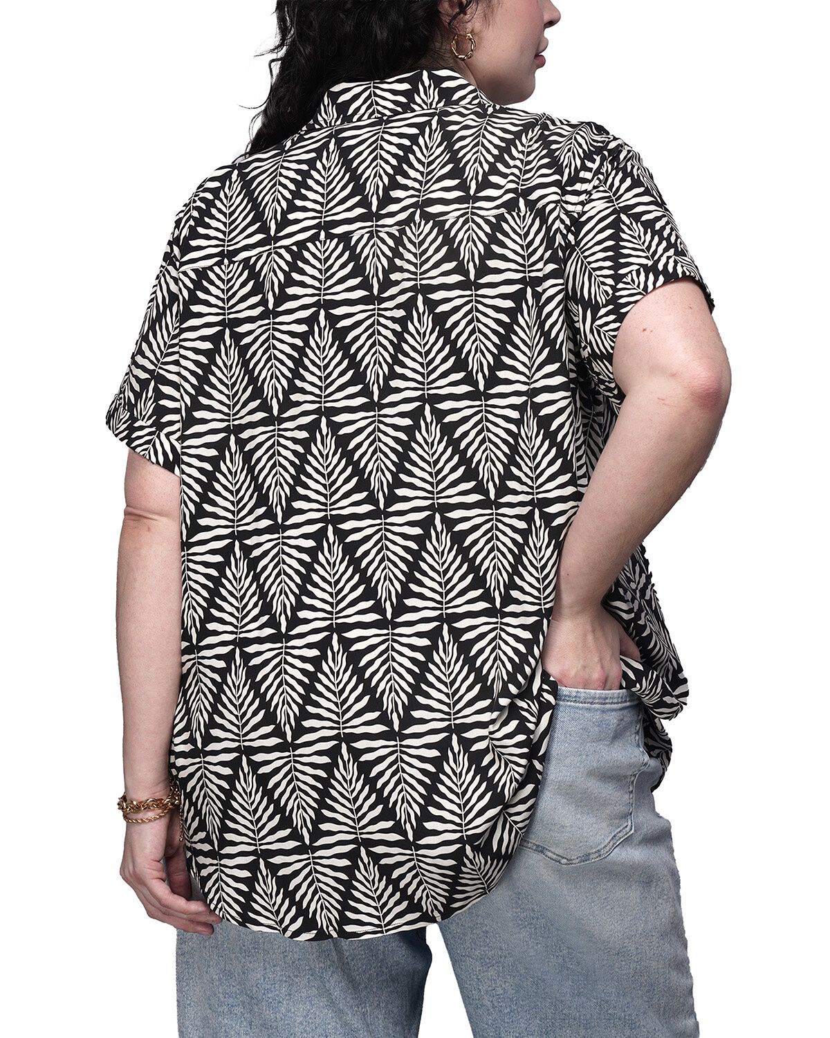 The Empower Button Up, FERN MAZE BLACKWHITE / Black, alternate image number 2