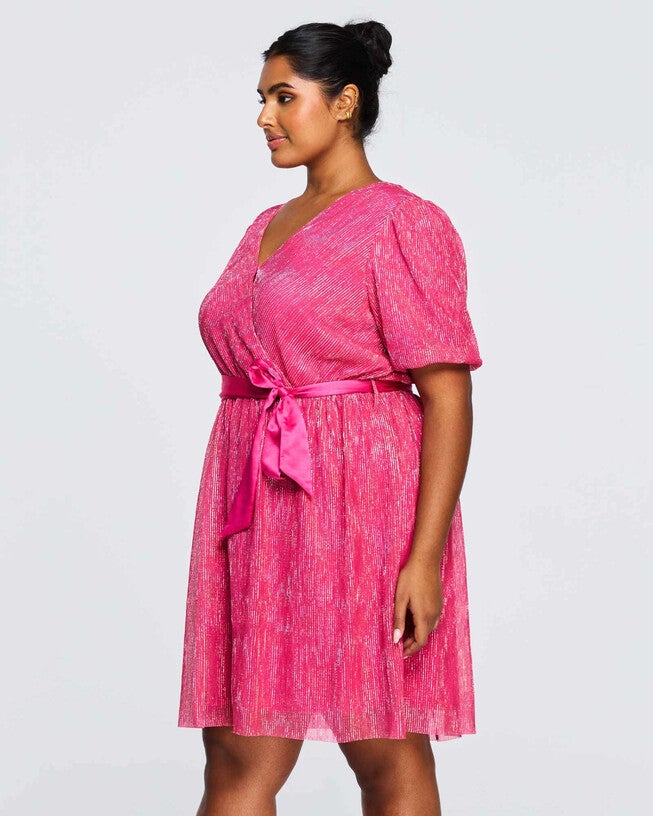 Avalone Pink Knee Length Dress, Pink / Pink, alternate image number 4