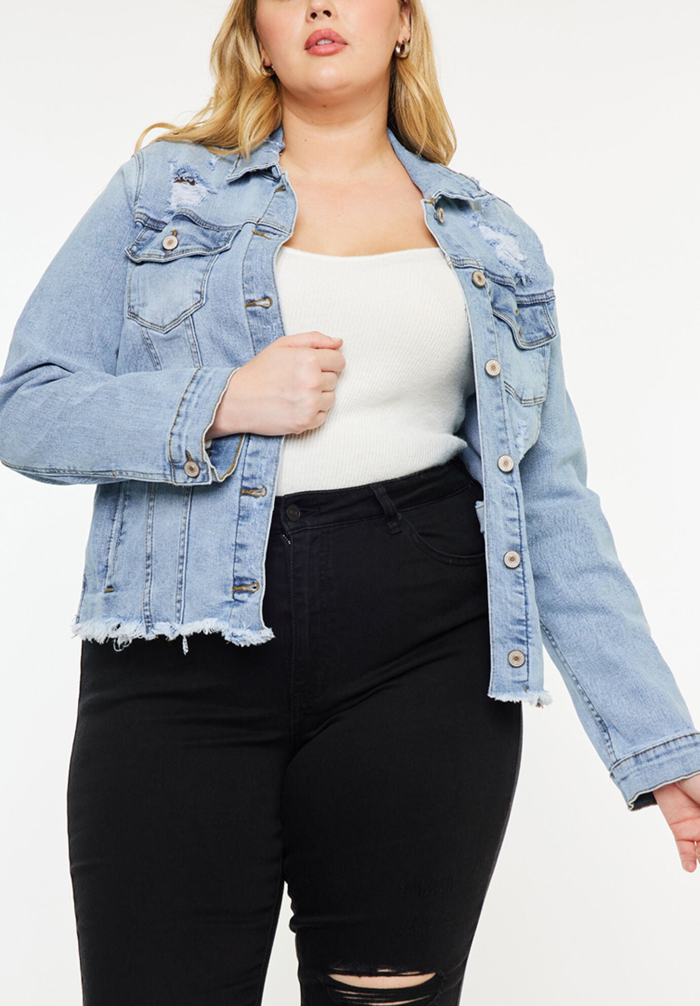 Loren Denim Jacket (Plus Size), Medium Wash / Medium Wash, alternate image number 2