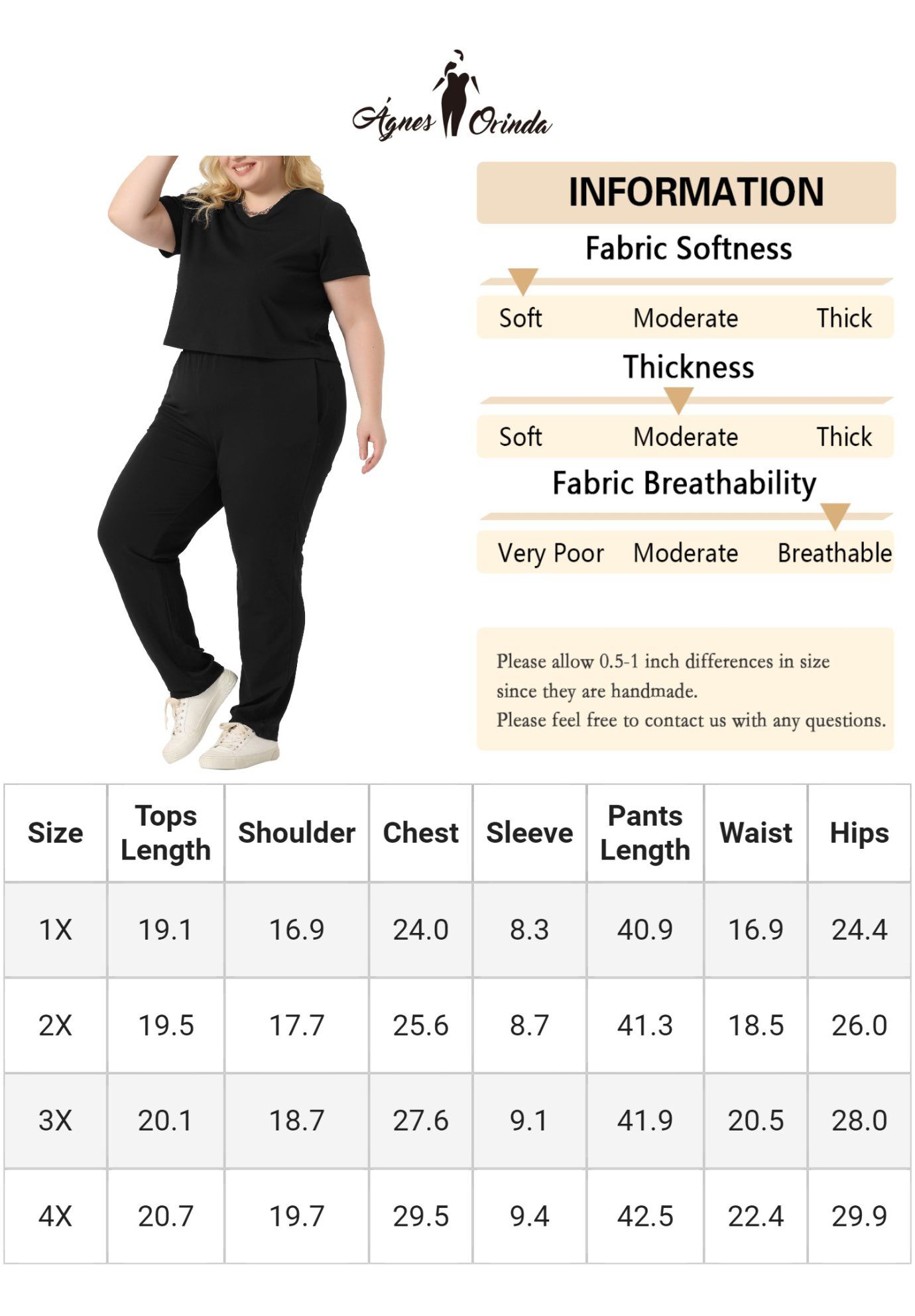 2 Piece Sports Outfit Short Sleeve Sweatshirt with Sweatpants, Black / Black, alternate image number 2