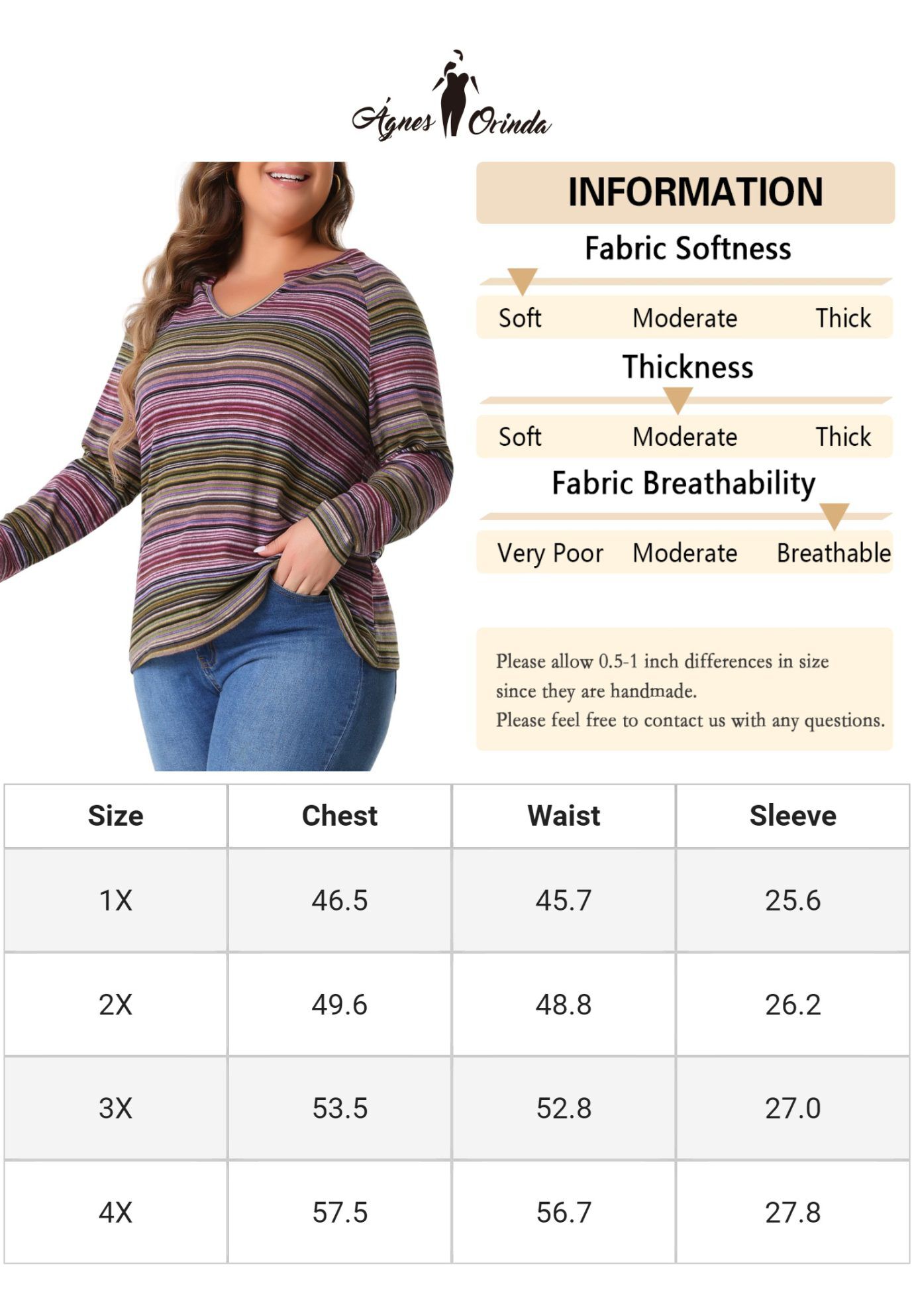 Long Sleeve T-Shirt Notch V Neck Blouse, Pink / Pink, alternate image number 4