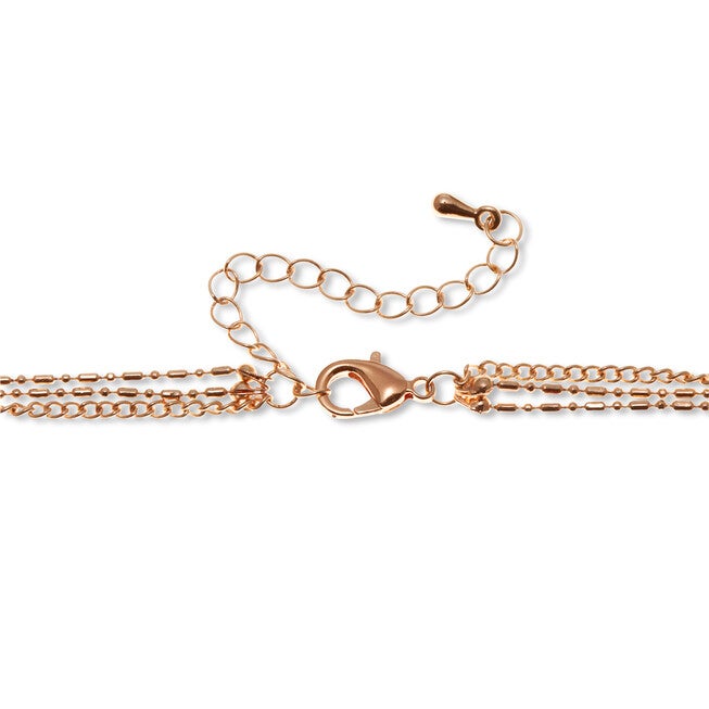 Goldtone Leaf Drop Necklace, 26 inch chain, plus 2 inch extension, Rose / Pink, alternate image number null
