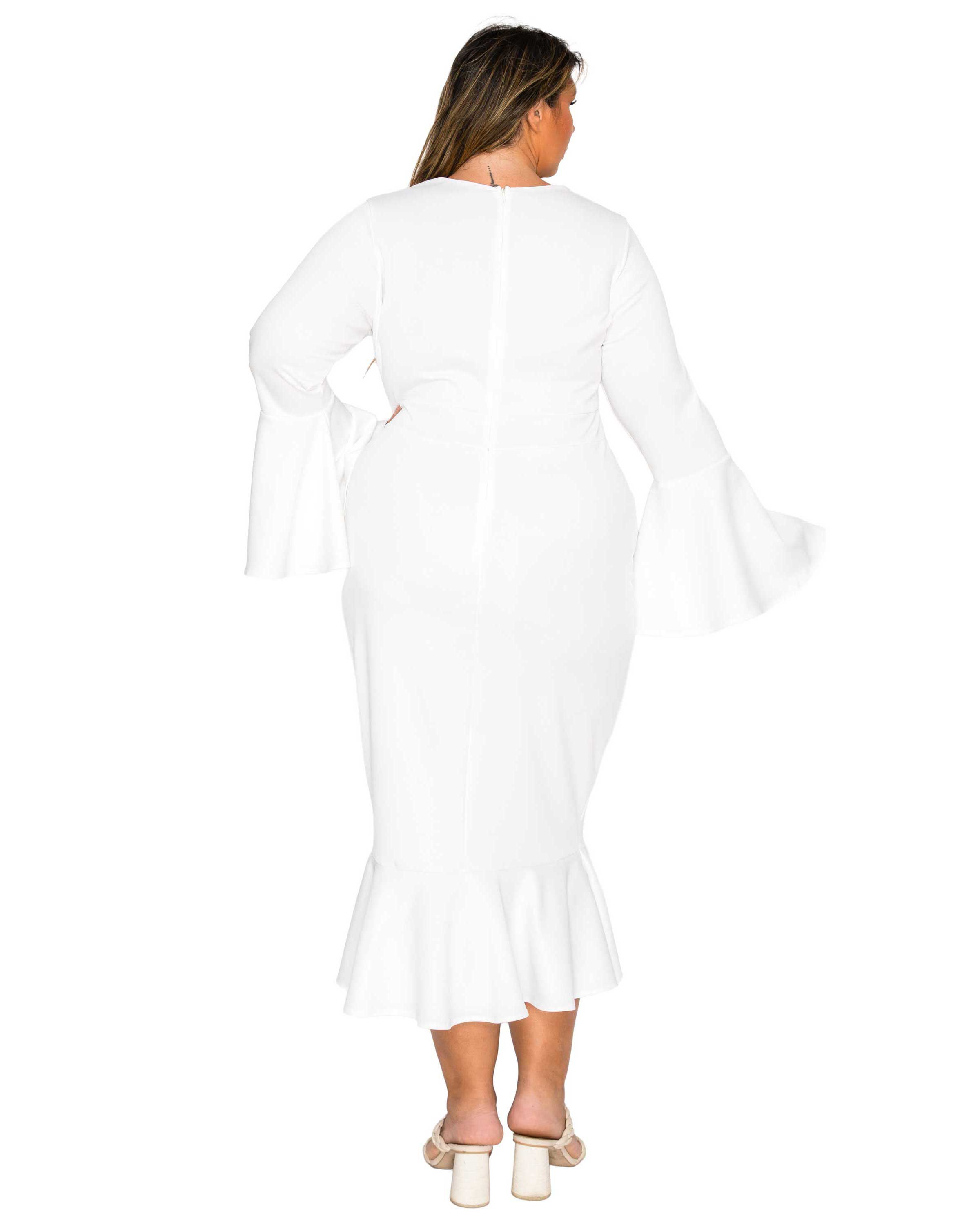 Sabrina Mermaid Hem Dress, Ivory / Ivory, alternate image number 2