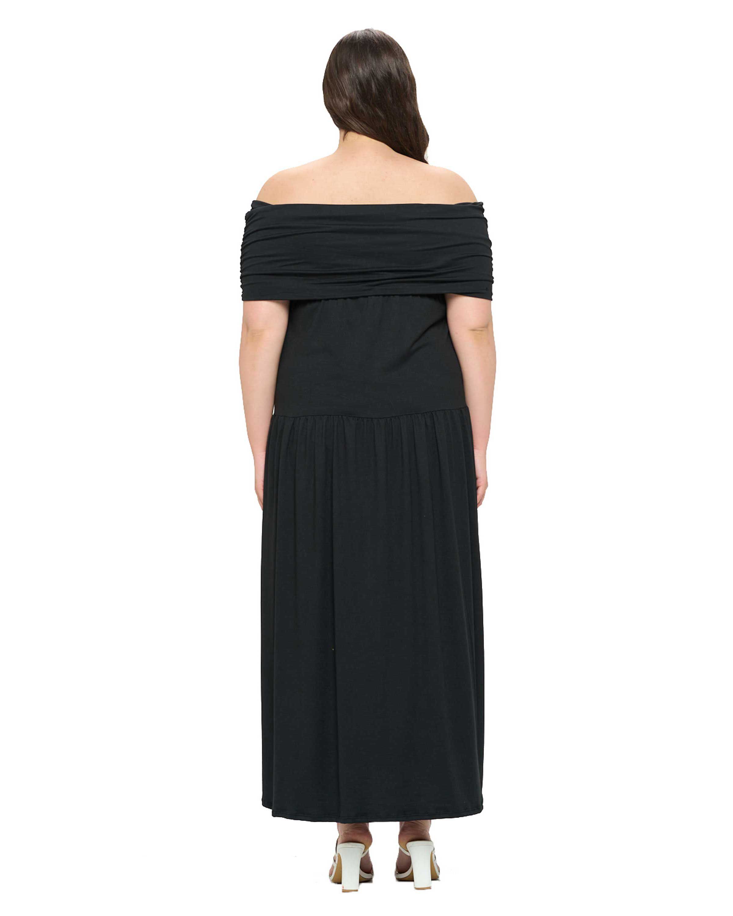 HAYEK OFF SHOULDER MAXI DRESS, Black / Black, alternate image number 2