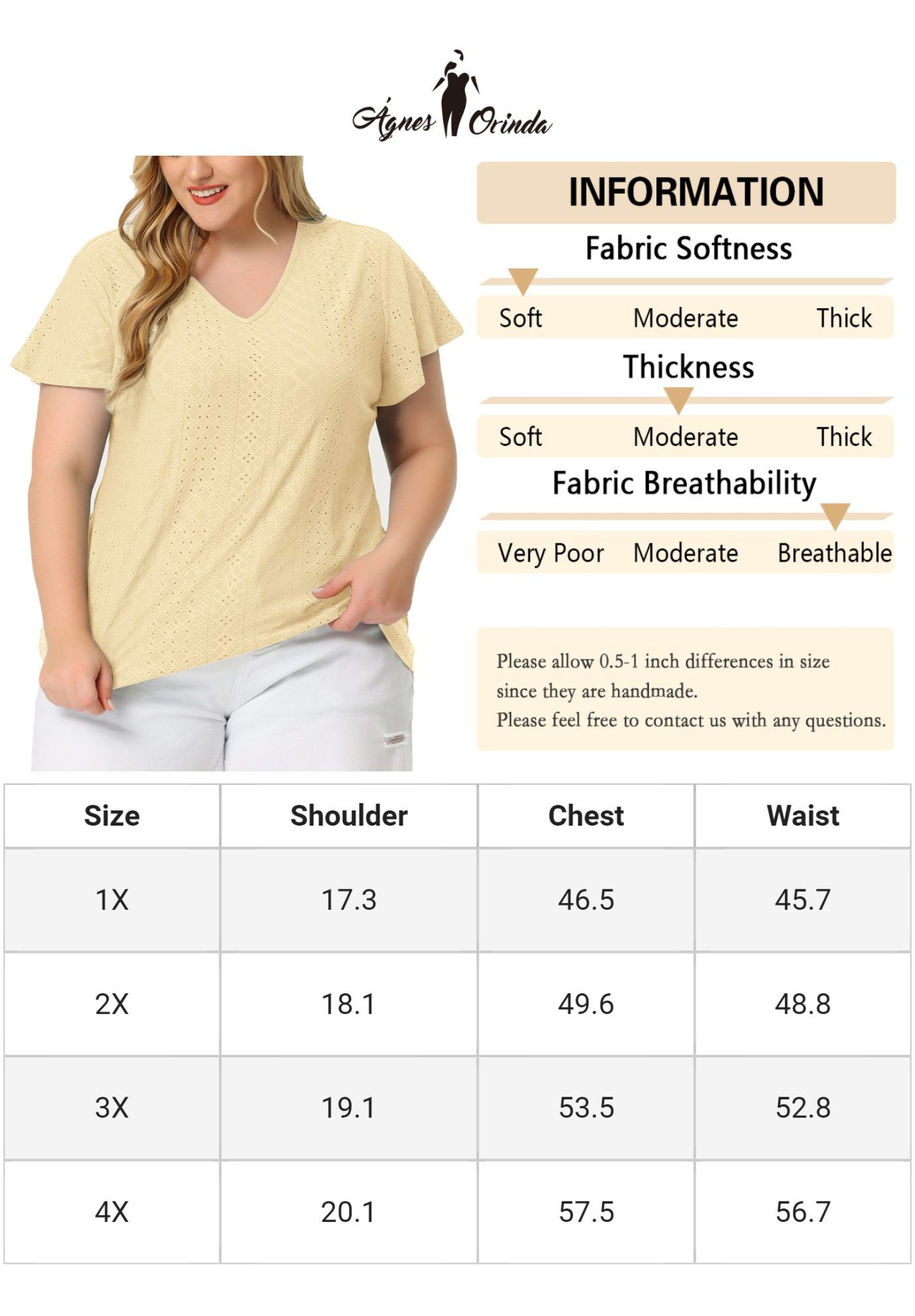Summer Tee V Neck Hollow Flare Short Sleeve Casual Top Tunic, Yellow / Yellow, alternate image number 4