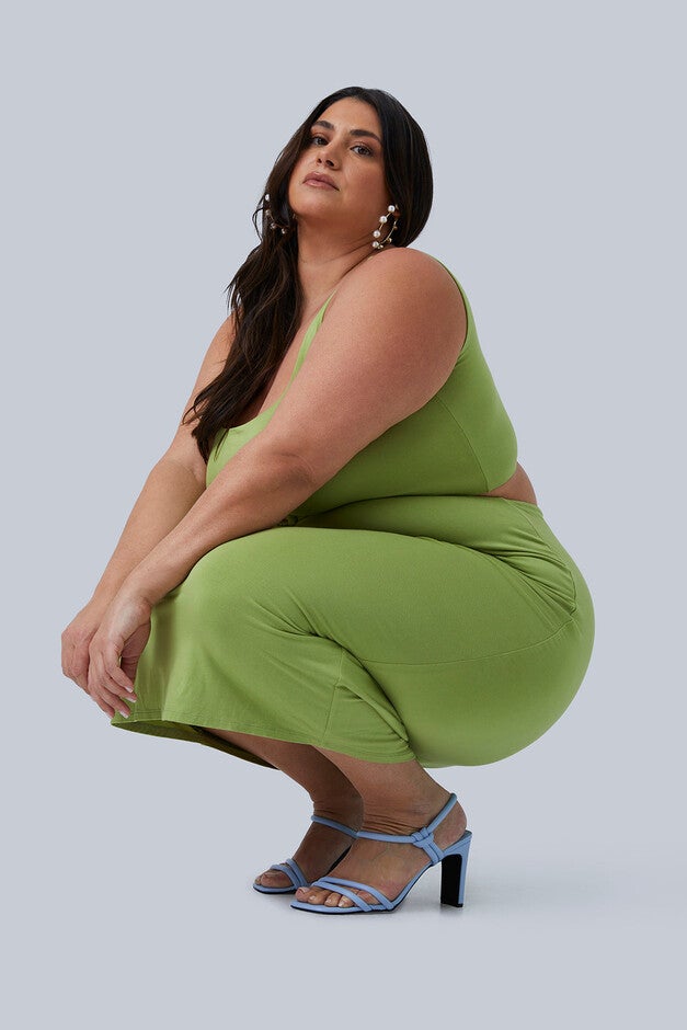 Gigi Midi Dress, PISTACHIO / Light Green, alternate image number 2