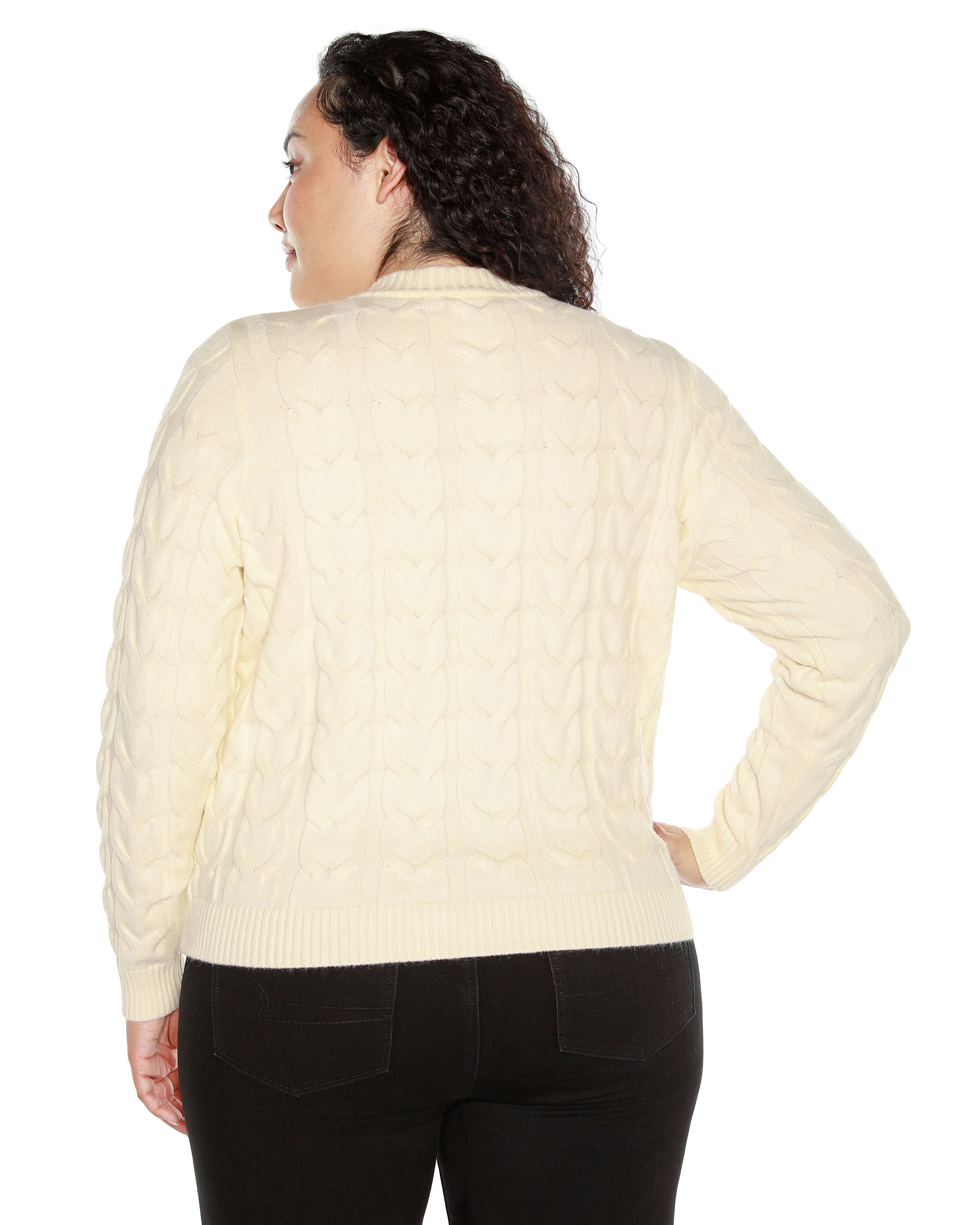 ZIP CABLE SWEATER, Ecru / Ivory, hi-res image number 0
