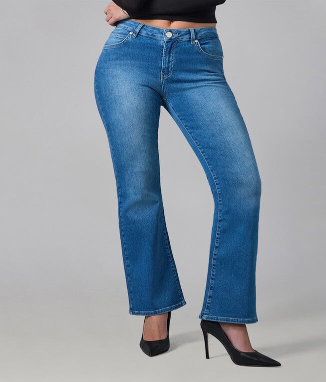 BILLIE-MDL High Rise Bootcut Jeans, Morning Day Light / Dusty Blue, hi-res image number 0