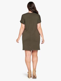 MIA EVERYDAY T-SHIRT DRESS, Olive / Olive Green, alternate image number 2