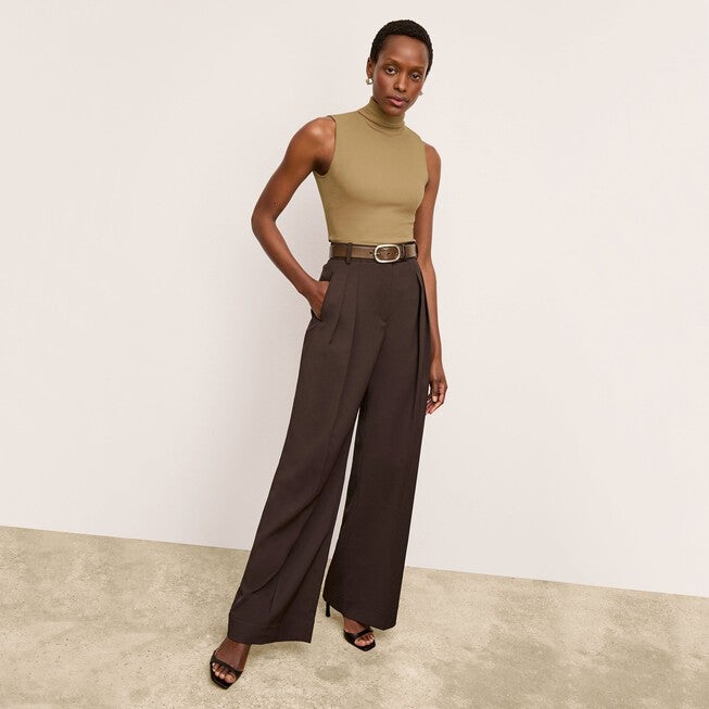 Jett Tank - Organic Ribbed Pima Cotton, Saddle / Brown, alternate image number 1