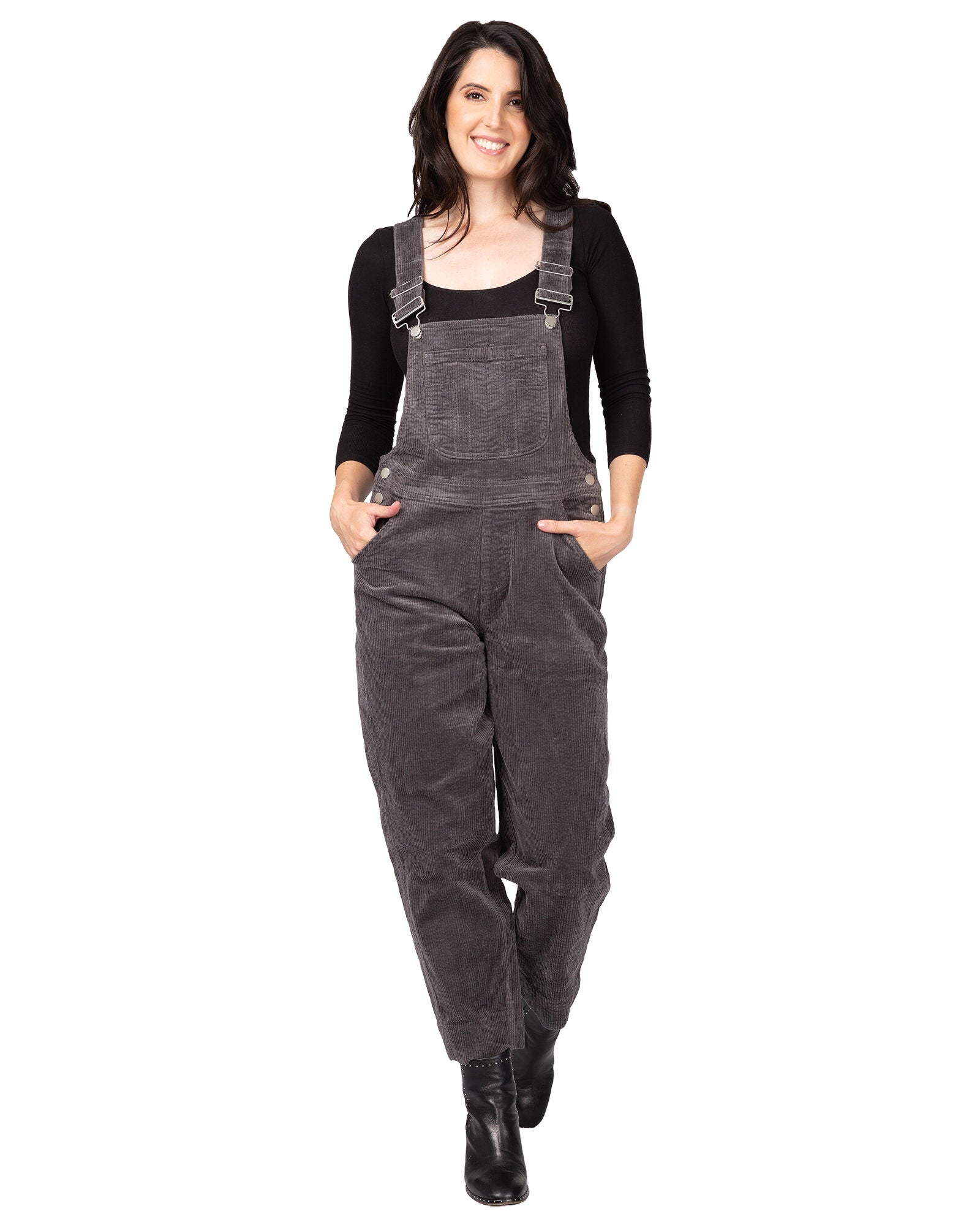 Harper Women&#39;s Corduroy Casual Overall, Charcoal / Charcoal Grey, hi-res image number 0