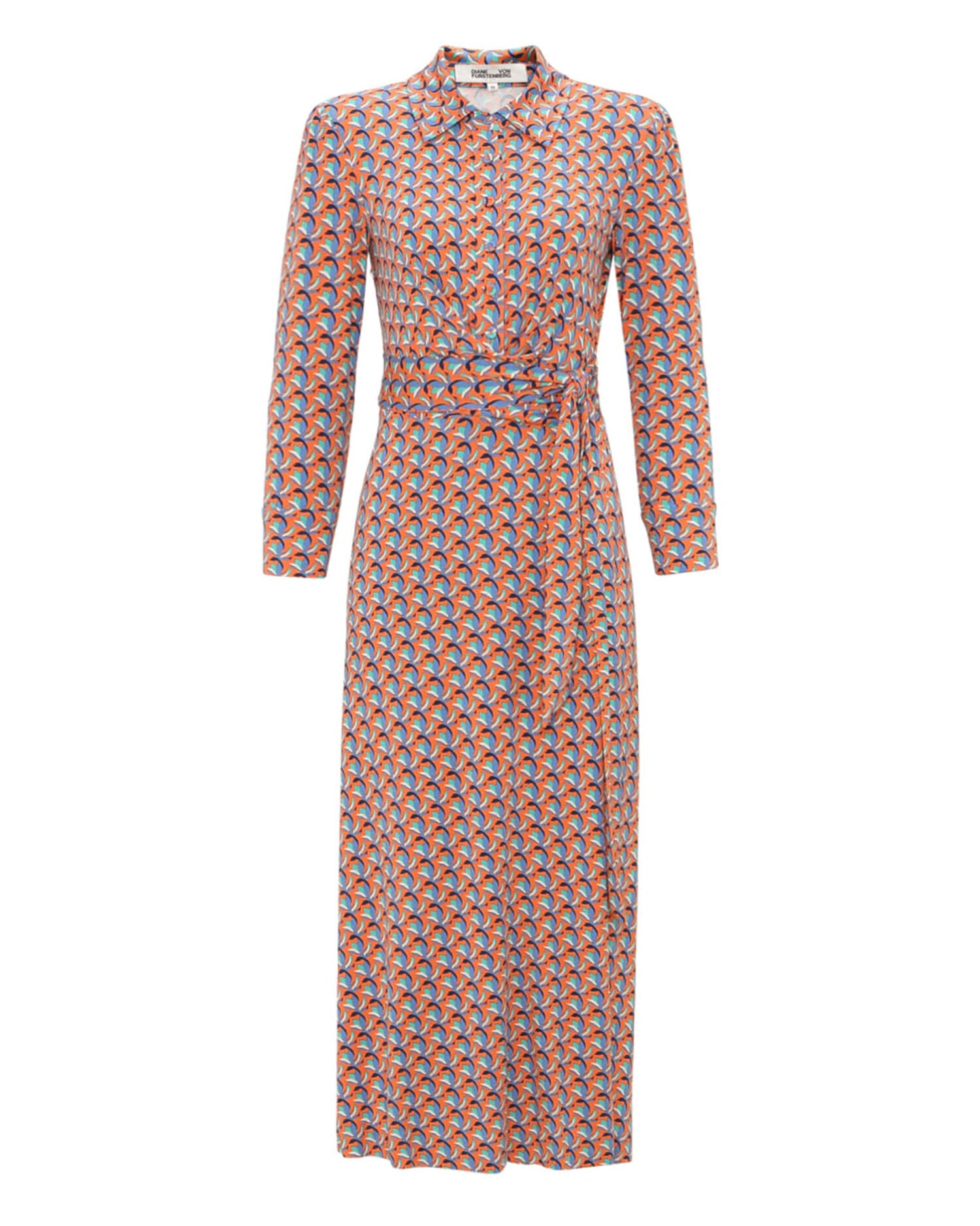 DVF SANA TWO DRESS, Orange / Orange, hi-res image number 0