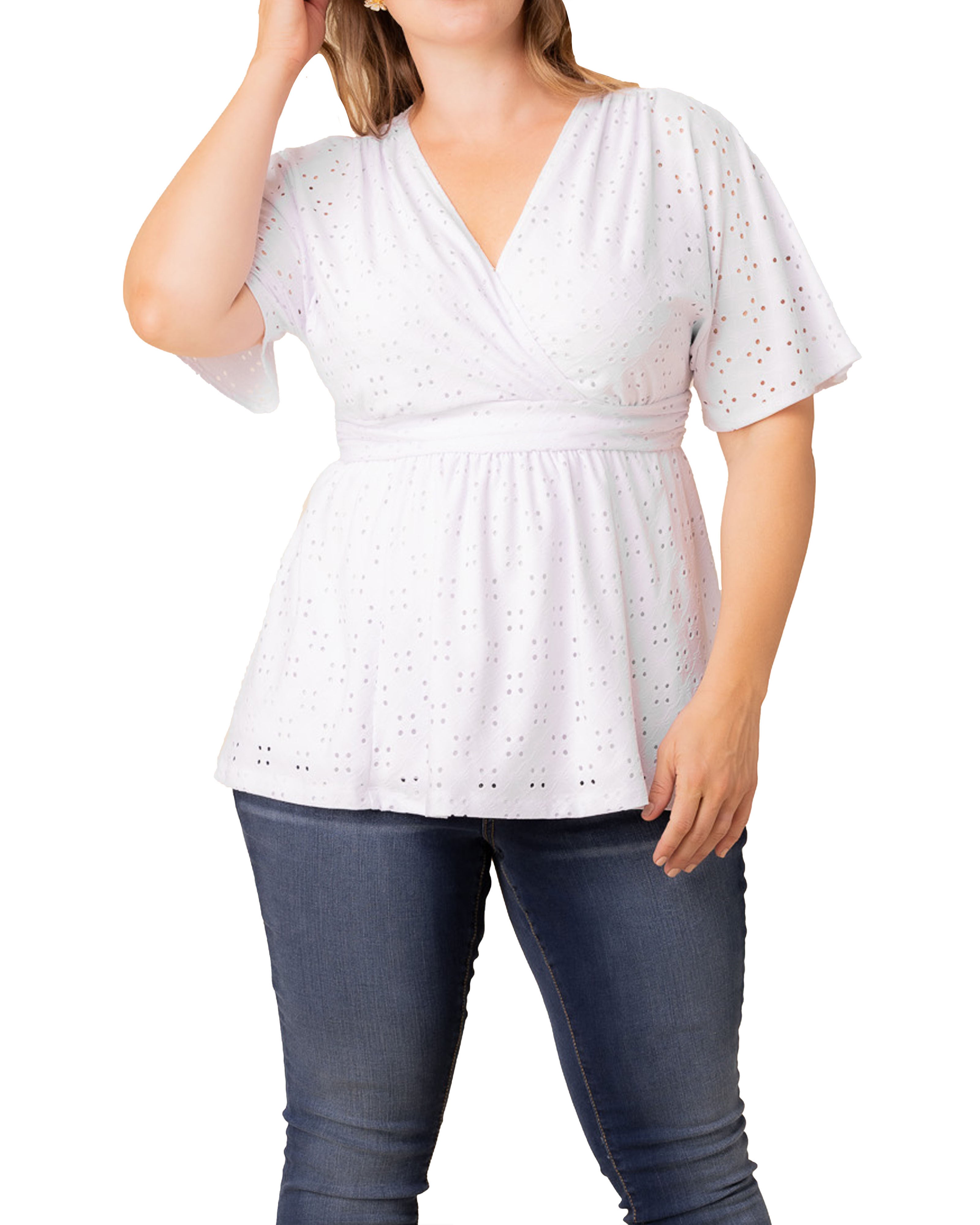 Sunny Day Eyelet Top, WHITE / White, hi-res image number 0