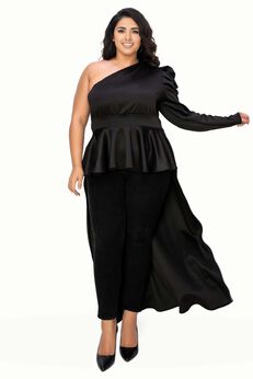 NICOLETTE ONE SHOULDER PEPLUM TOP