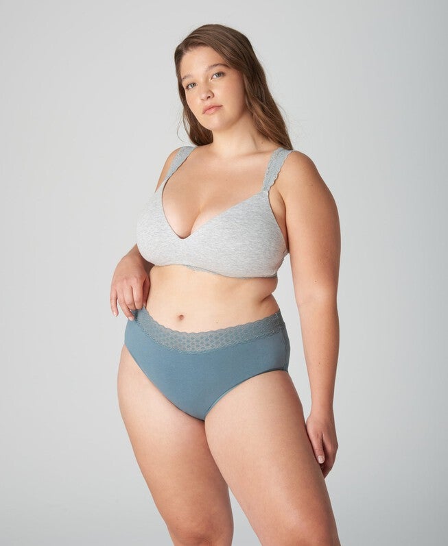 Period-Proof Organic Cotton Overnight - 8 Tampon Absorption, Mineral / Dusty Blue, hi-res image number null