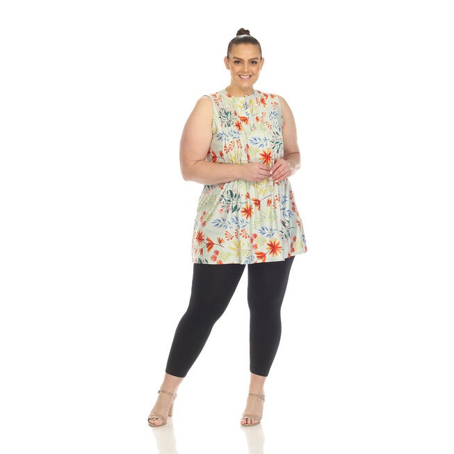 Floral Sleeveless Tunic Top, , alternate image number 9