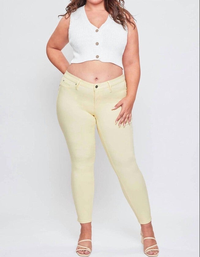 HYPER STRETCH SKINNY JEAN IN SKY BLUE, Banana Cream / Yellow, hi-res image number null