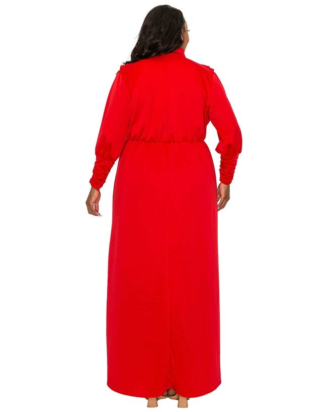 Laufey Pleated Bodice Maxi Dress, Red / Red, alternate image number 2