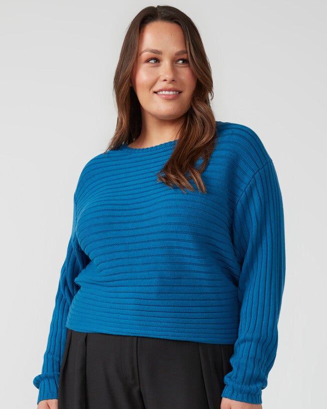 DAYBREAK KNIT SWEATER, Sapphire / Royal Blue, alternate image number 1