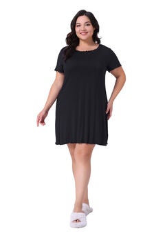 Short Sleeve Ruffle Casual Loose Pajama Dress