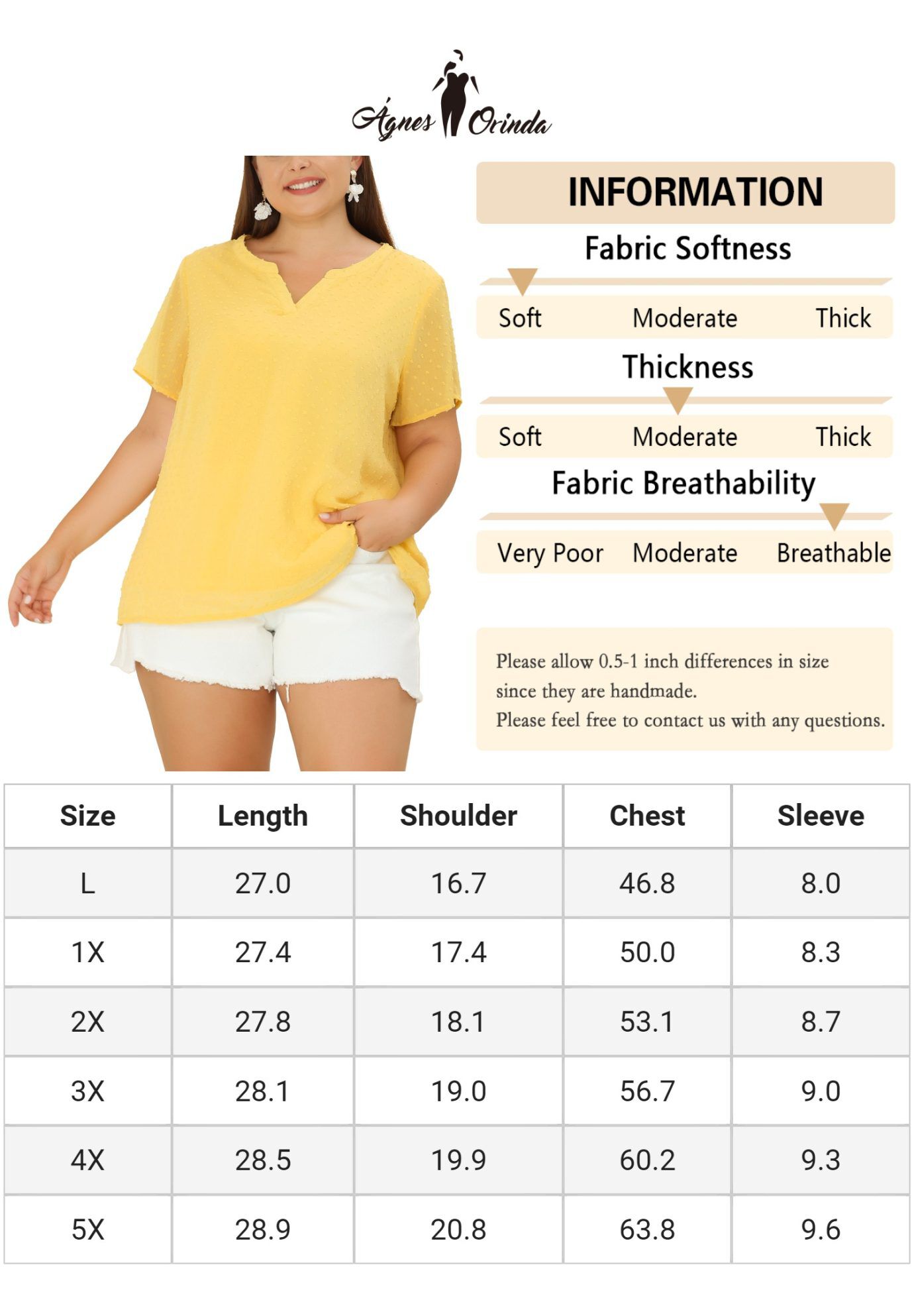 Swiss Dots Notched Neck Short Sleeve Basic Blouse, Yellow / Yellow, alternate image number 4