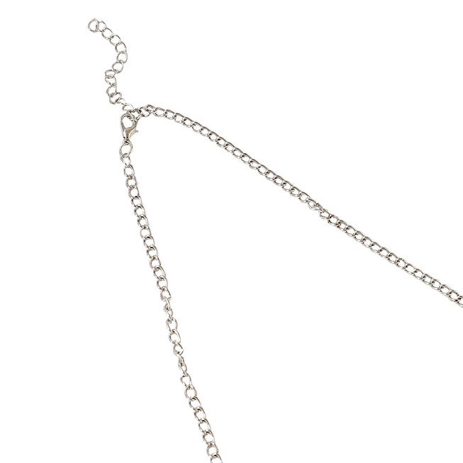 SOHI Women's Textured Statement Necklace, Silver / Silver, alternate image number null
