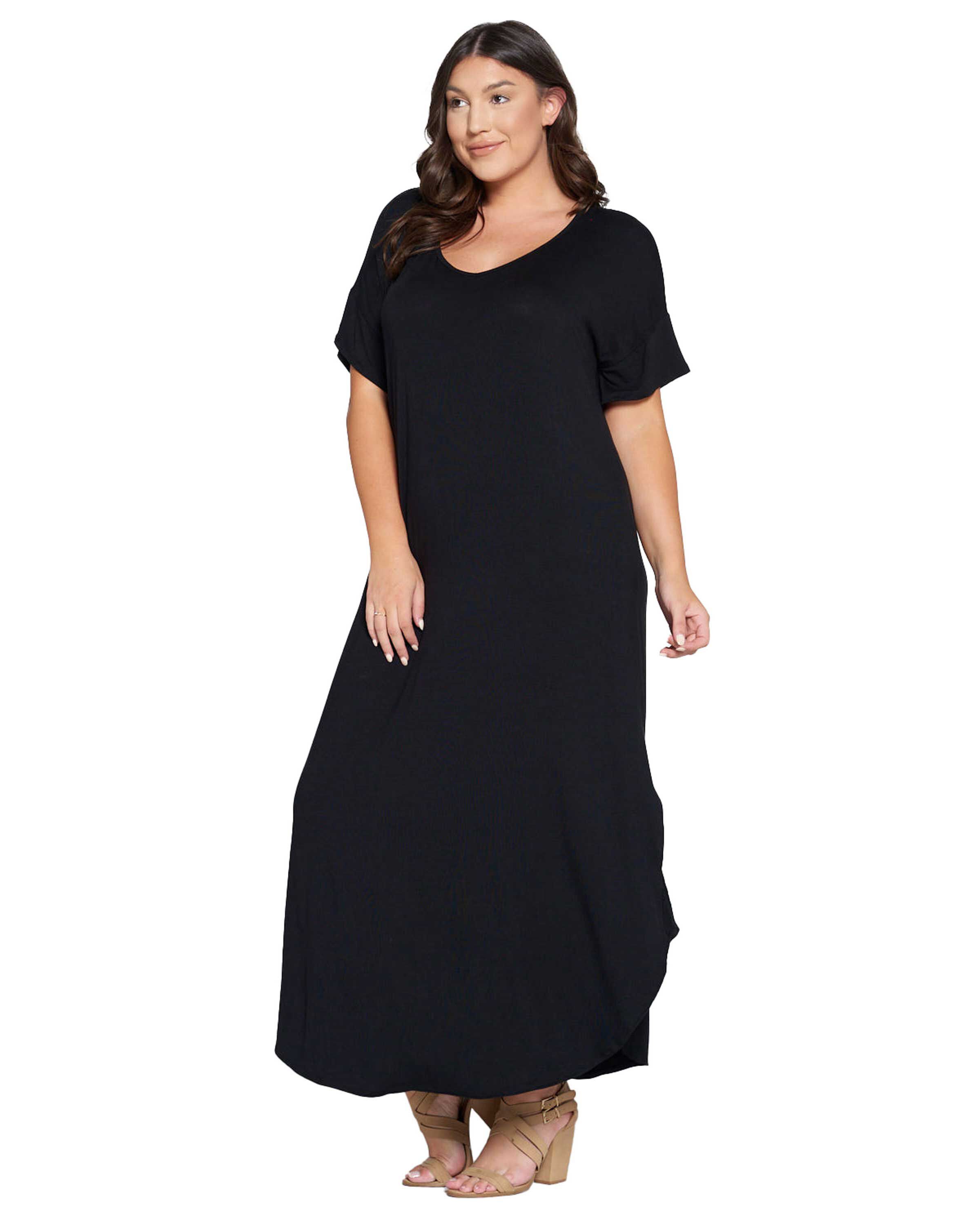 SCARLETT MAXI DRESS, Black / Black, alternate image number 2
