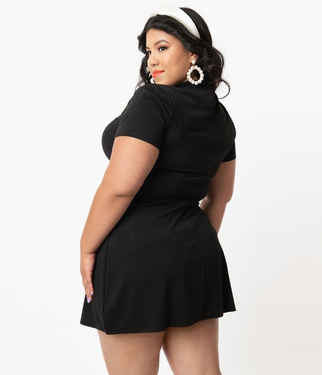 Smak Parlour Black Mock Turtleneck Wave Maker Mini Dress, Black / Black, alternate image number 2