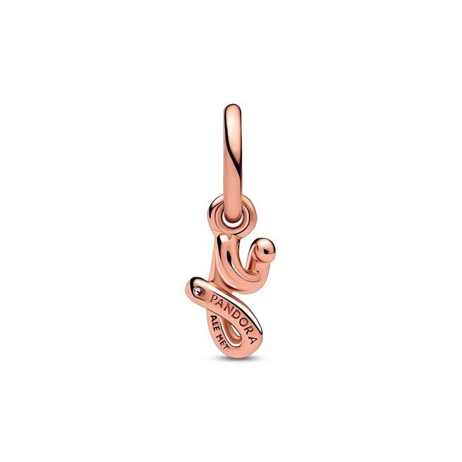 LETTER Y SCRIPT ALPHABET DANGLE CHARM IN ROSE GOLD, , alternate image number null