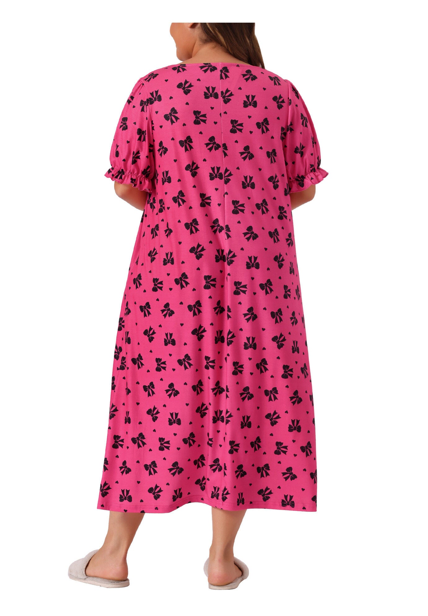 Cherry Ruffle Princess Nightdress, Hot Pink / Deep Fuchsia, alternate image number 3