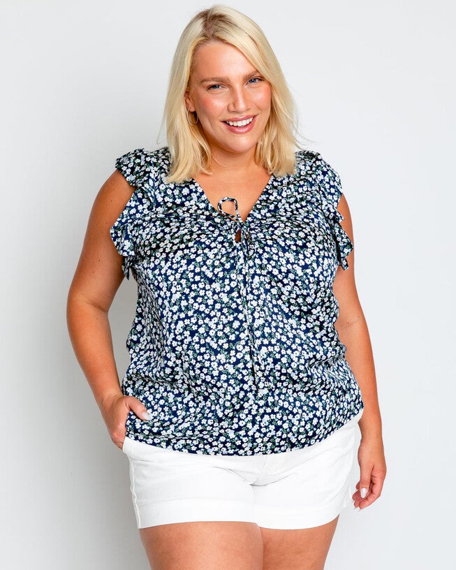 Palms Ruffle Top, , alternate image number null