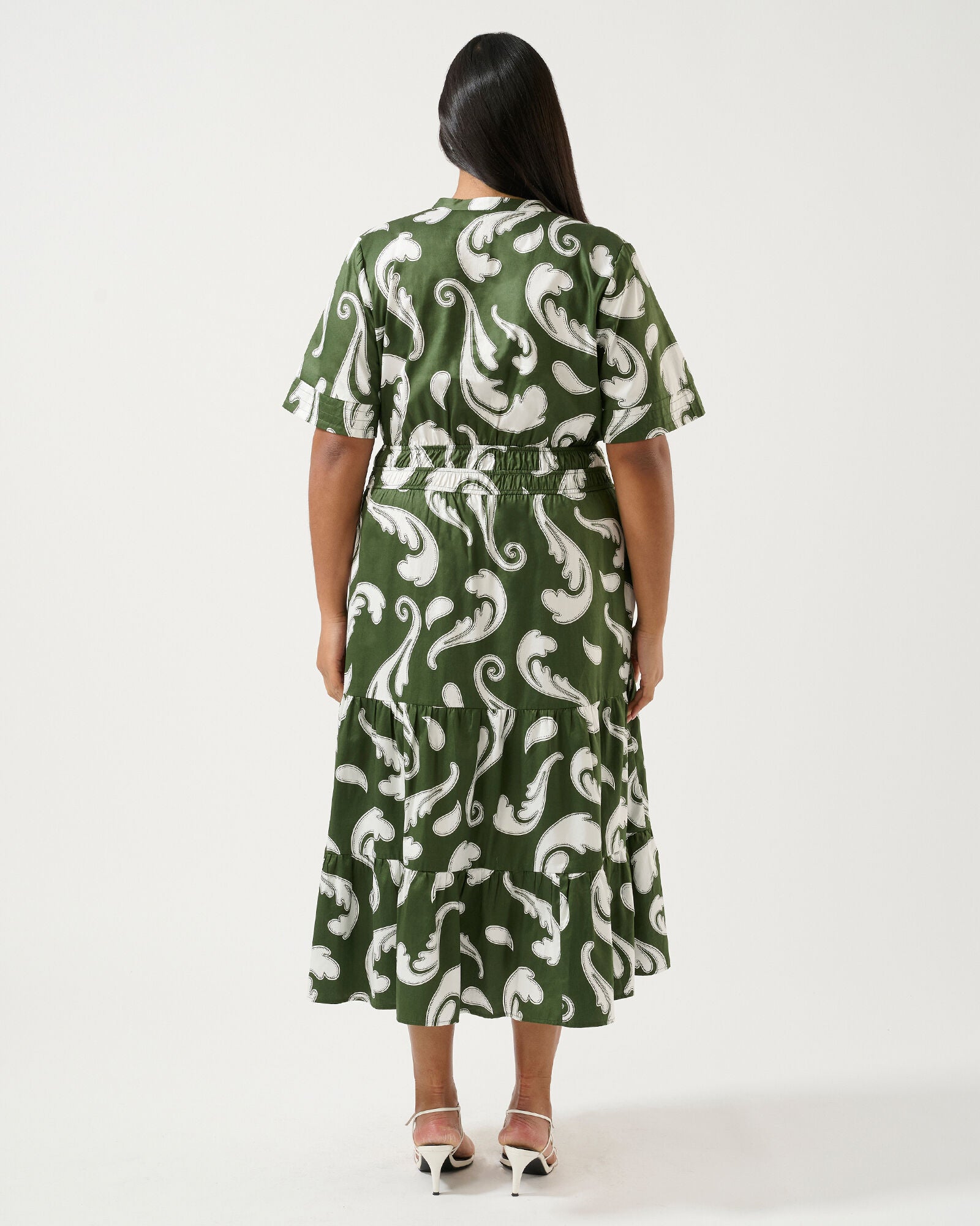 Sandswept short sleeve Midi Dress, Print / Kelly Green, alternate image number 4