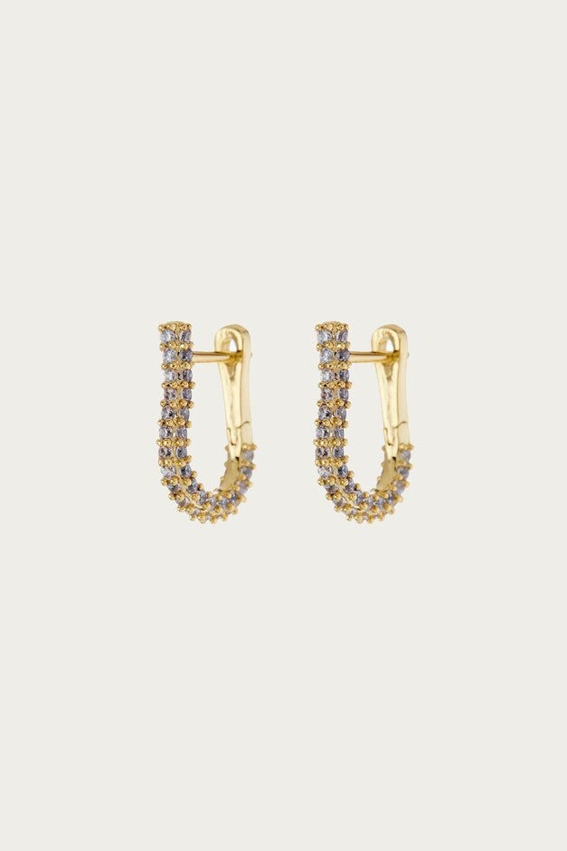 PAVE RIVIERA HUGGIES IN GOLD, Gold / Gold, hi-res image number null