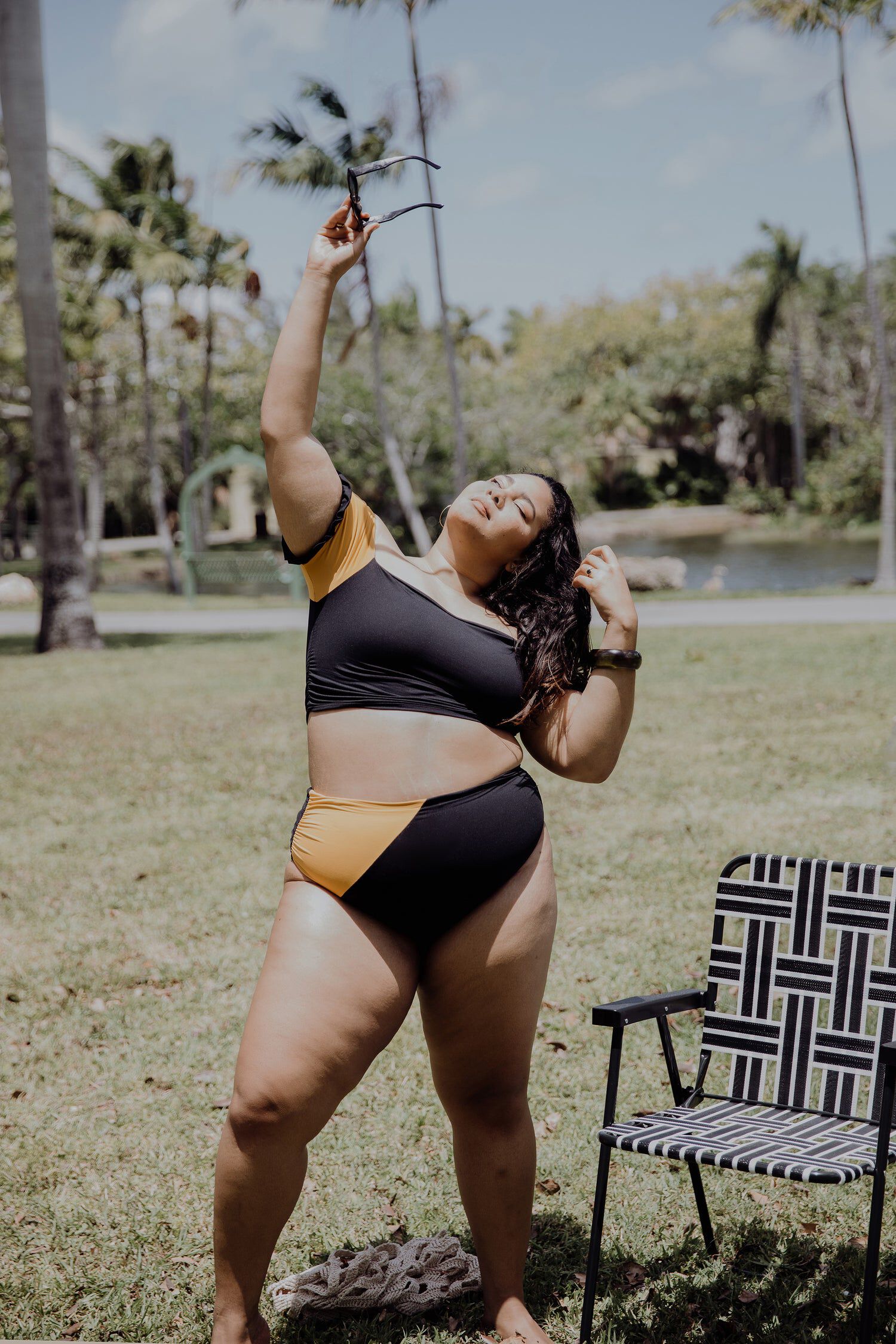 Mustard high waisted bikini clearance