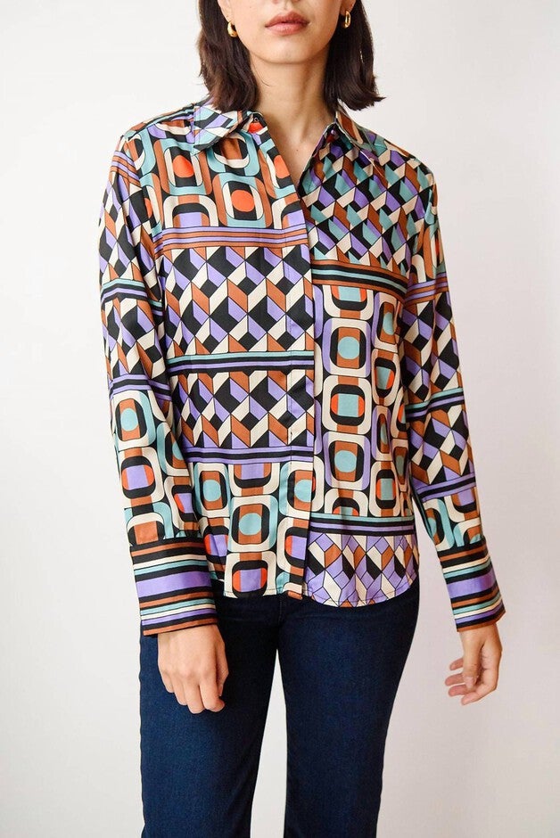 LAIN BLOUSE IN MULTI, Multi / Purple, hi-res image number null