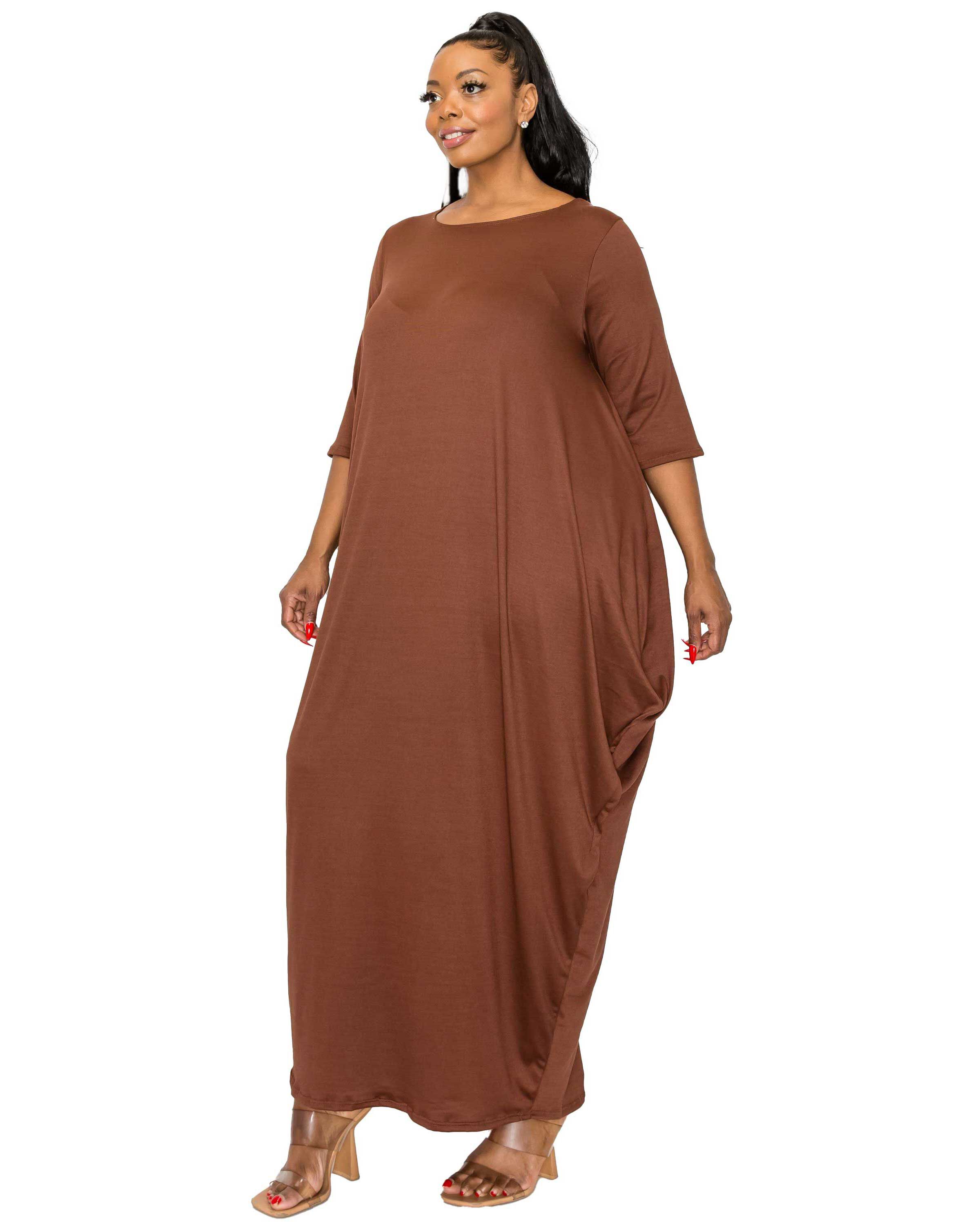 DIANA MAXI DRESS, Espresso / Brown, alternate image number 1