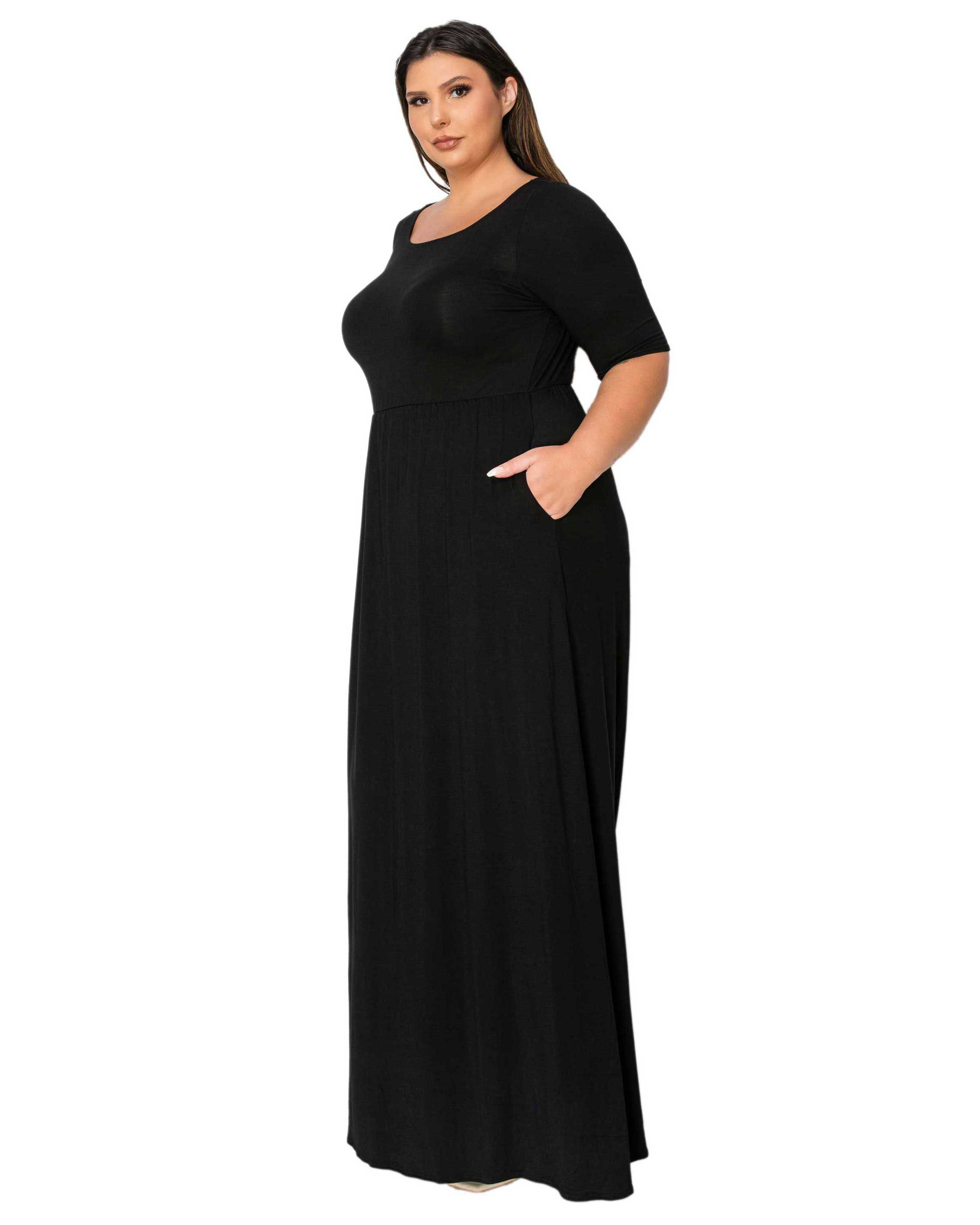Eva Pocket Maxi Dress, Black / Black, alternate image number 1