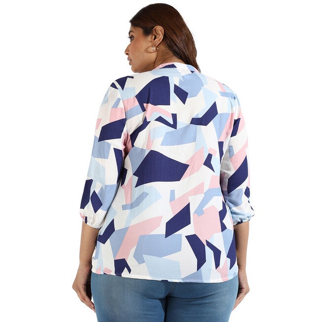 Women Graphic Design Stand Collar Shirts, , alternate image number null