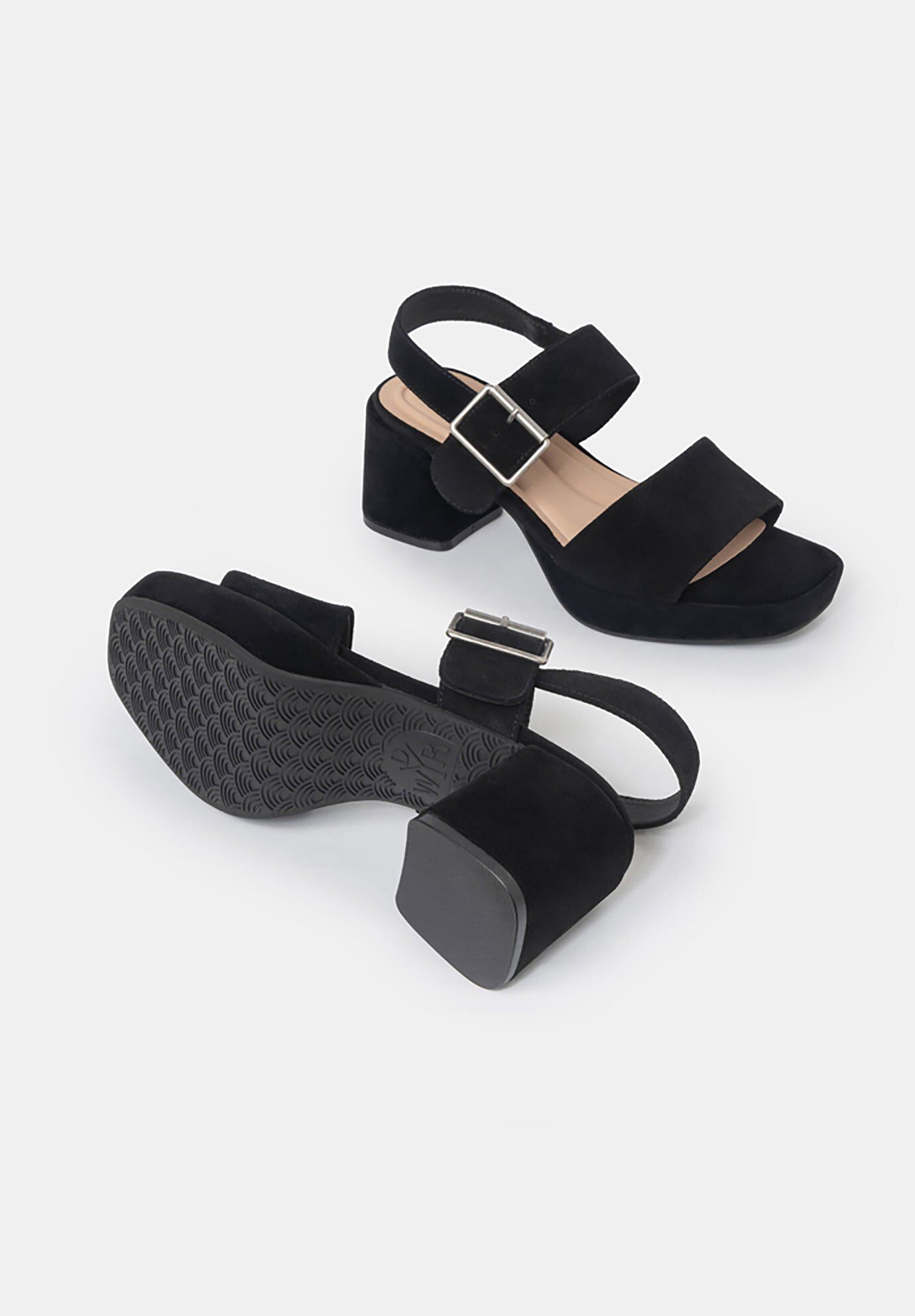 Monroe Two-Strap Platform Sandals, Black / Black, alternate image number 3