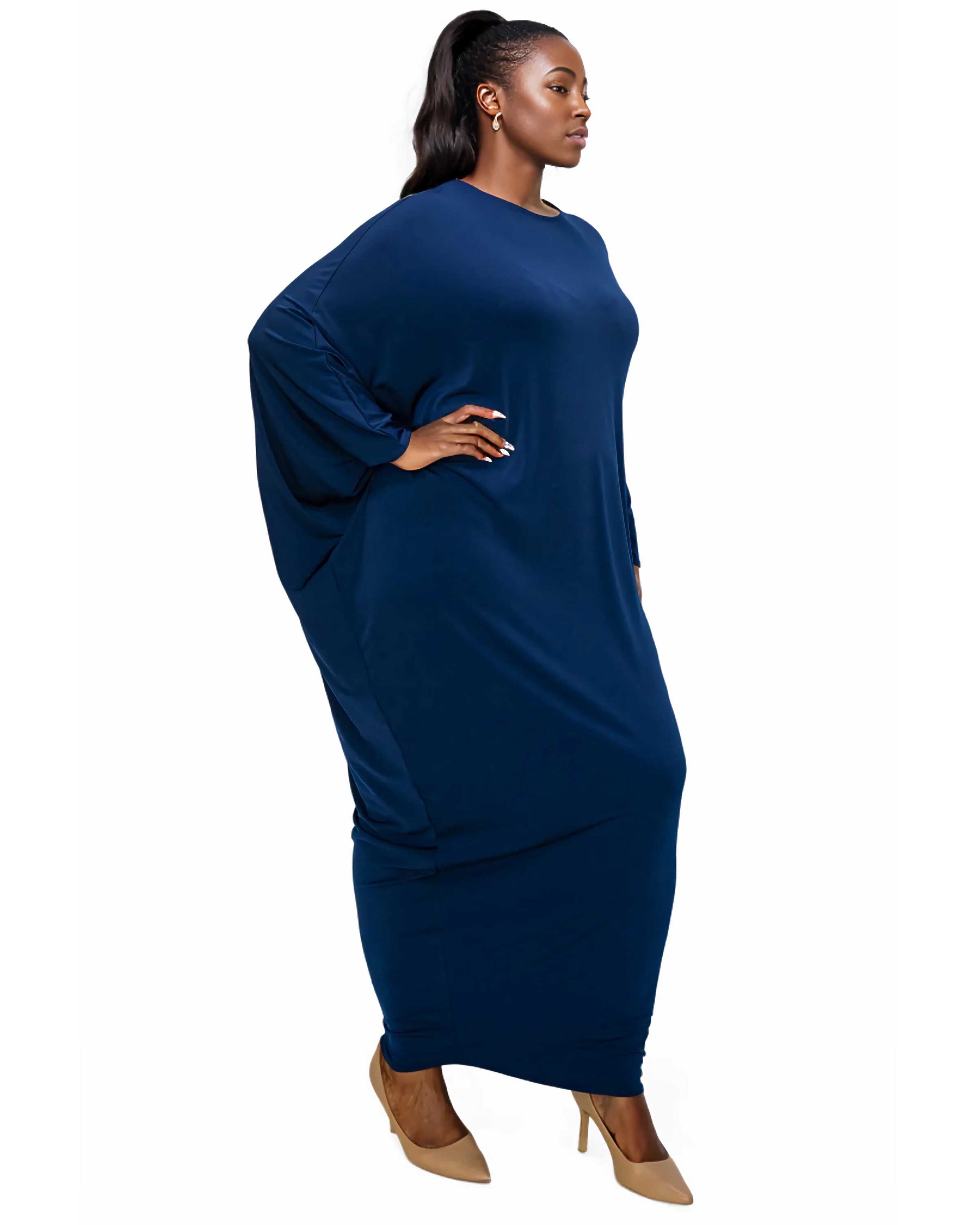 Louella Asymmetrical Maxi Dress, Navy / Navy, alternate image number 1
